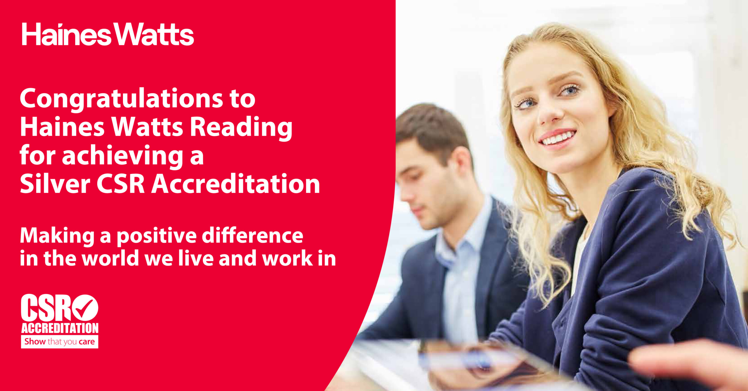 Haines Watts Reading achieve a Silver CSR Accreditation